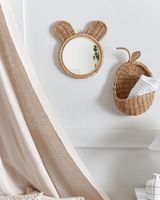 espejo de pared de ratan natural 33x30