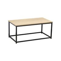 mesa de centro mindy - color madera natural y negro - homekit