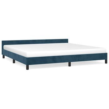 Estructura Cama Sin Colchón Terciopelo Azul Oscuro 200x200 Cm Vidaxl