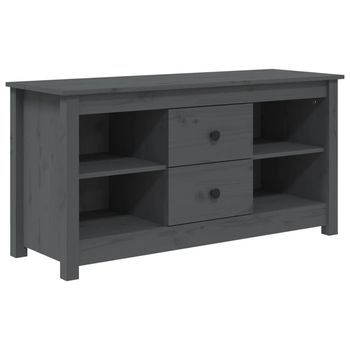Mueble De Tv De Madera Maciza De Pino Gris 103x36,5x52 Cm Vidaxl
