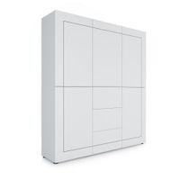 armario alto 5 puertas3 cajones 150x35x165cm efecto madeira blanco