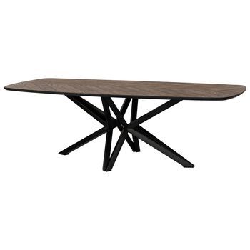 Mesa De Comedor Danesa De Madera/dm Color Nogal Oscuro 240x100x77