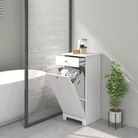 mueble ropa sucia de mdf homcom 40x38x90 cm-blanco