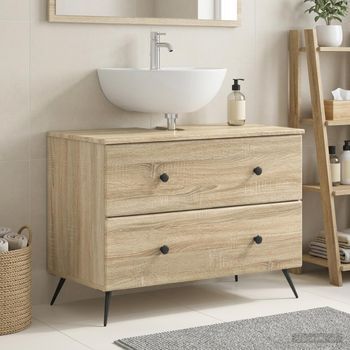 Vidaxl Mueble De Lavabo Para Baño Breda Roble Sonoma 82 X 41 X 59 Cm