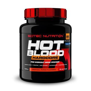 Pre Entreno - Hot Blood Hardcore - 700g Sabor Ponche Tropical De Scitec Nutrition