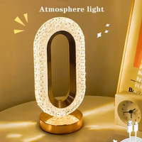 lampara de mesa de noche para dormitorio luz tactil recargable lampara ovalada moderna de cristal lampara de mesa de noche para dormitorio sala de estar oficina