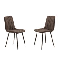 juego de 4 sillas de tela marron cm 45x54 88h