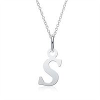 cadena de letras s de plata 925