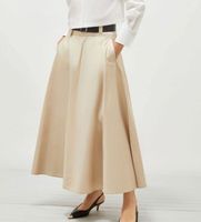 marella para mujer 2513101011200 falda de jacquard kuban arena 44 beige casual algodon
