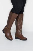 botas marrones polipiel con hebilla