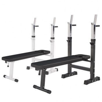 Banco de Musculación con Soporte para Barra Ajustable