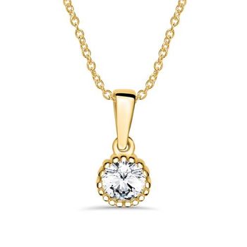 14 quilates cadena de oro con piedra circonita