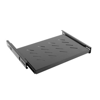 Estantería ajustable Lanberg AK-1006-B 1U metálica negra 465x347 mm 60kg para armario 19