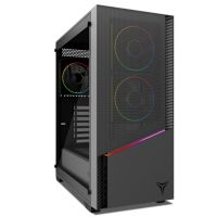 caja gaming yeyian elara ycm-apela-m1 rgb cristal templado atx usb-c 4 ventiladores