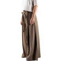 manila grace pantalones palazzo gessato cappuccino para mujer