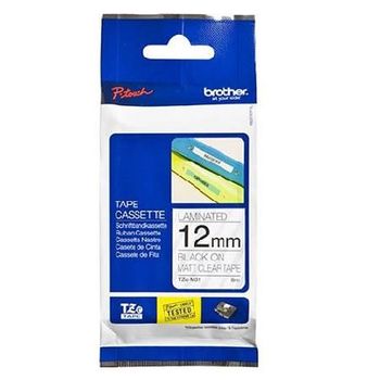 Brother TZe-M31 Original P-Touch Label Tape (12mm x 8m) Black On Clear