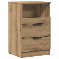 mesita de noche mesilla de noche - madera de ingenieria roble artisan 40x36x65 cm