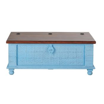 Baúl de madera maciza de acacia azul, 125 cm