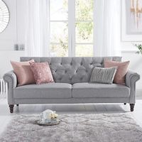 orlando grey linen 3 seater fold down sofa bed