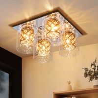 lampara de techo para sala de estar moderna nettlife con cristales g9 y pantalla de vidrio para dormitorio