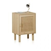 mesita de noche de 1 puerta 40x30 cm made pino - rattan 40 x 58 x 30 cm