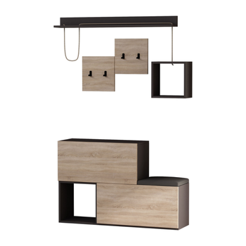 Inga Mueble De Entrada De Diseño Mural De Madera Y Gris