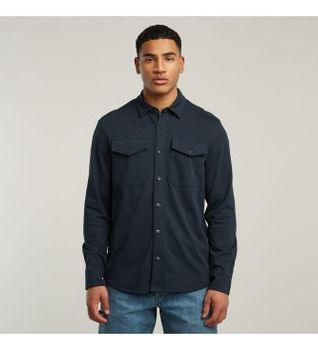 G-Star para hombre. D26765-C784-C742 Camisa Jersey Marine Pockets marino (M), Casual, Algodón, Manga larga