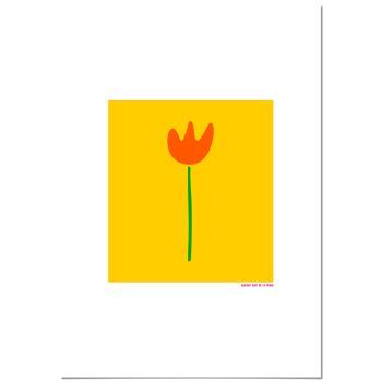 Panorama Cuadro De Aluminio Agatha Ruiz De La Prada Tulipán Fondo Amarillo 70x100 Cm