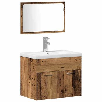 Juego De Muebles De Baño 3 Uds. Marrón 60 X 38,5 X 46 Cm Vidaxl