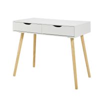 mesa de escritorio con 2 cajones madera color natural