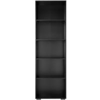 estanteria de mdf con 5 apartados versatil 60 x 30 x 190 cm negro