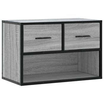Mueble De Tv Madera Y Metal Roble Ahumado 60x31x39,5 Cm Vidaxl