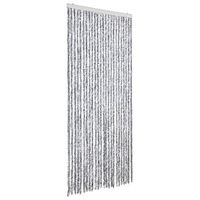 cortina antimoscas chenilla blanco y gris 100x200 cm