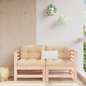 Sofás Esquineros Con Cojines 2 Uds | Sofá De Salón | Sofá De Descanso Madera Maciza De Pino Cfw12643