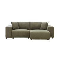 sofa esquinero reversible de 3 plazas de pana verde aberdeen