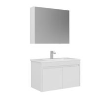 conjunto de mueble con lavabo y espejo 2 piezas  - 85 x 45 x 52 cm - blanco