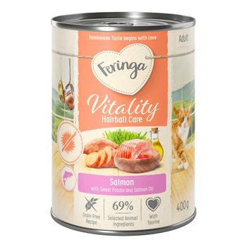 Feringa Vitality Hairball Care - Pack Ahorro - Salmón 12 x 400 g