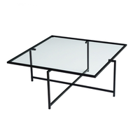 mesa de centro de diseno negra de cristal limp