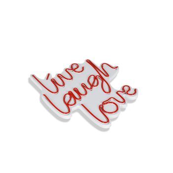Iluminación Led Decorativa De Plástico Live Laugh Love Rojo 30.5x35.5x2 Cm