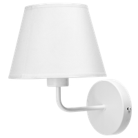 aigostar lampara de pared industrial retro e27 aplique de pared con pantalla tela blanca interior vintage para dormitorio escalera pasillo  salon  blanco sin bombilla
