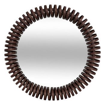 Espejo Redondo Barrel, 61 Cm De Diámetro, Marrón Metalizado - Atmosphera Createur D'interieur