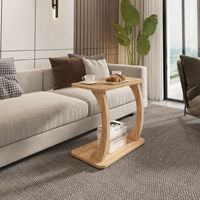 mesa auxiliar stattela con 4 ruedas 59x35x56 cm - efecto madera encasa