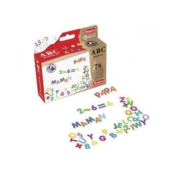 Jeujura Letras Magnéticas Imanes Y Números Abc - Caja De 76 Caracteres Para Pizarra