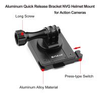 soporte de liberacion rapida de aluminio puluz para casco nvg compatible con gopro mission 1 1 pro hero13 12 black dji  insta360 x5 x4 x3