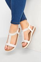 sandalias blancas strass en ancho especial