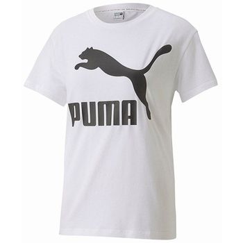 Puma Tops y Camisetas Classic Logo Tee T-Shirt Donna White 597618 02 para mujer