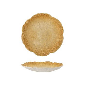 Plato de gres marrón