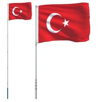 mastil y bandera de turquia aluminio 55 m vidaxl