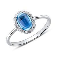 anillo de mujer de oro blanco de 9 quilates con circonita cubica grabable