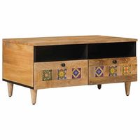 mesa de cafe natural 80 x 54 x 40 cm madera de mango maciza vidaxl